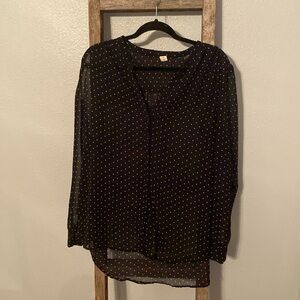 Black and White Polka Dot long sleeve blouse